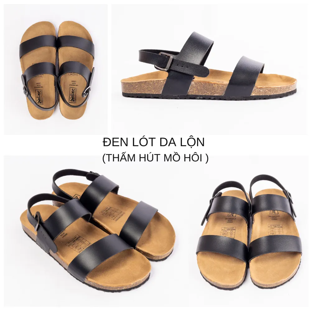 Ảnh Sandal học sinh, sinh viên Birken Đế Trấu BIOLINE Official Unisex nam nữ hai quai ngang - PU15 1