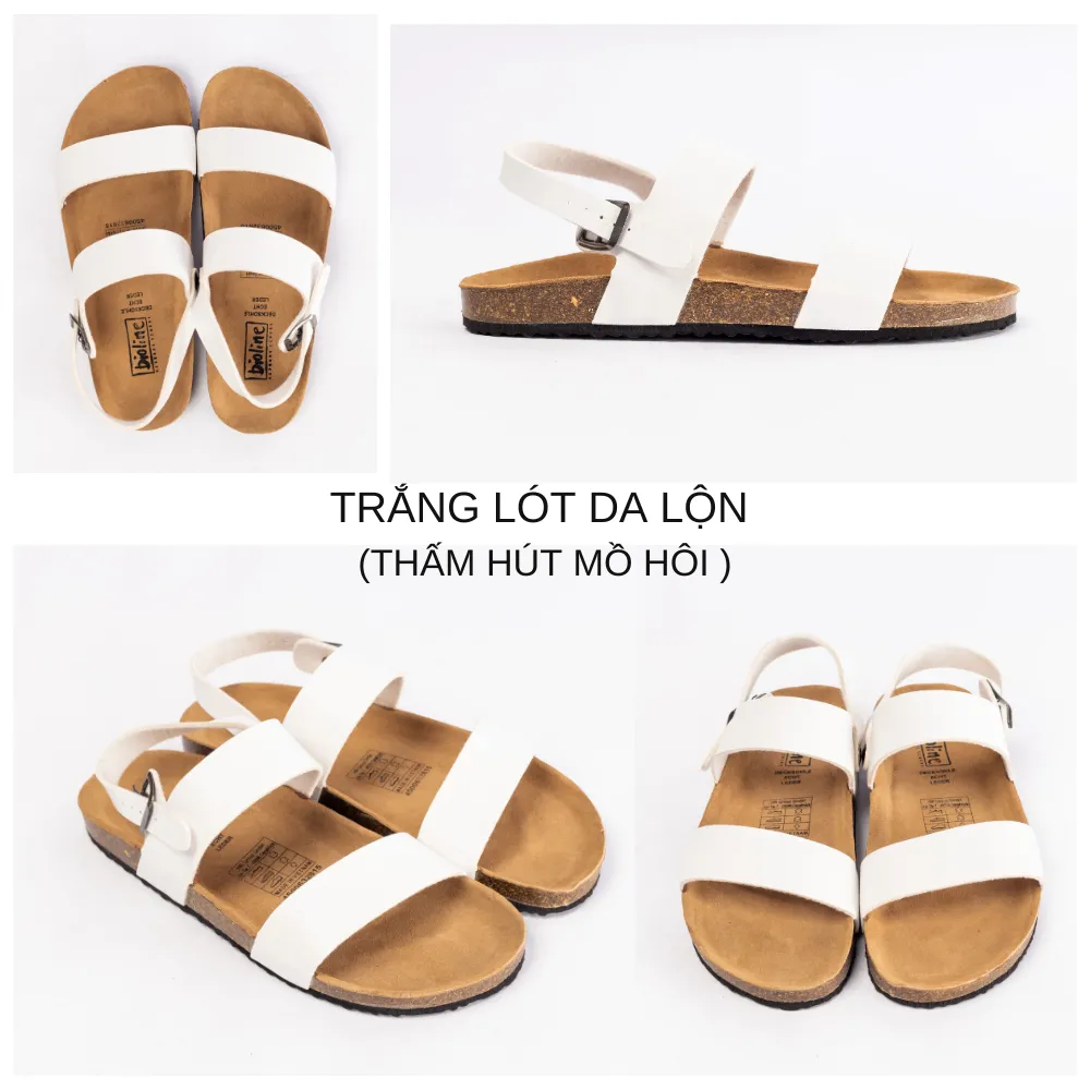 Ảnh Sandal học sinh, sinh viên Birken Đế Trấu BIOLINE Official Unisex nam nữ hai quai ngang - PU15 3