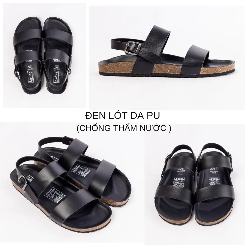 Ảnh Sandal học sinh, sinh viên Birken Đế Trấu BIOLINE Official Unisex nam nữ hai quai ngang - PU15 4