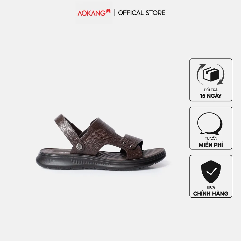 Ảnh Sandal Nam Cao Cấp Da Bò AOKANG 1241721024 1