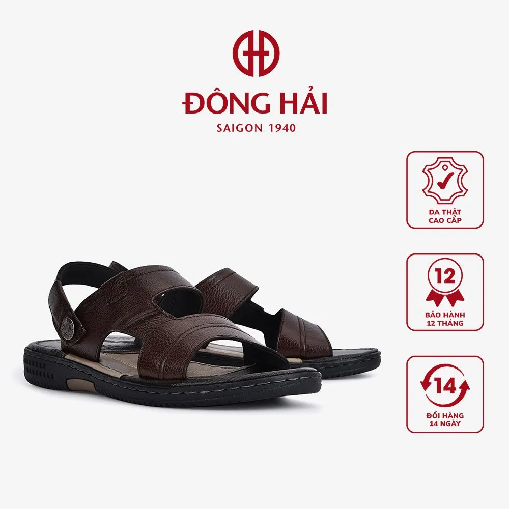 Ảnh Sandal nam da bò Đông Hải quai ngang bản to nam tính dễ phối trang phục - S1131 1