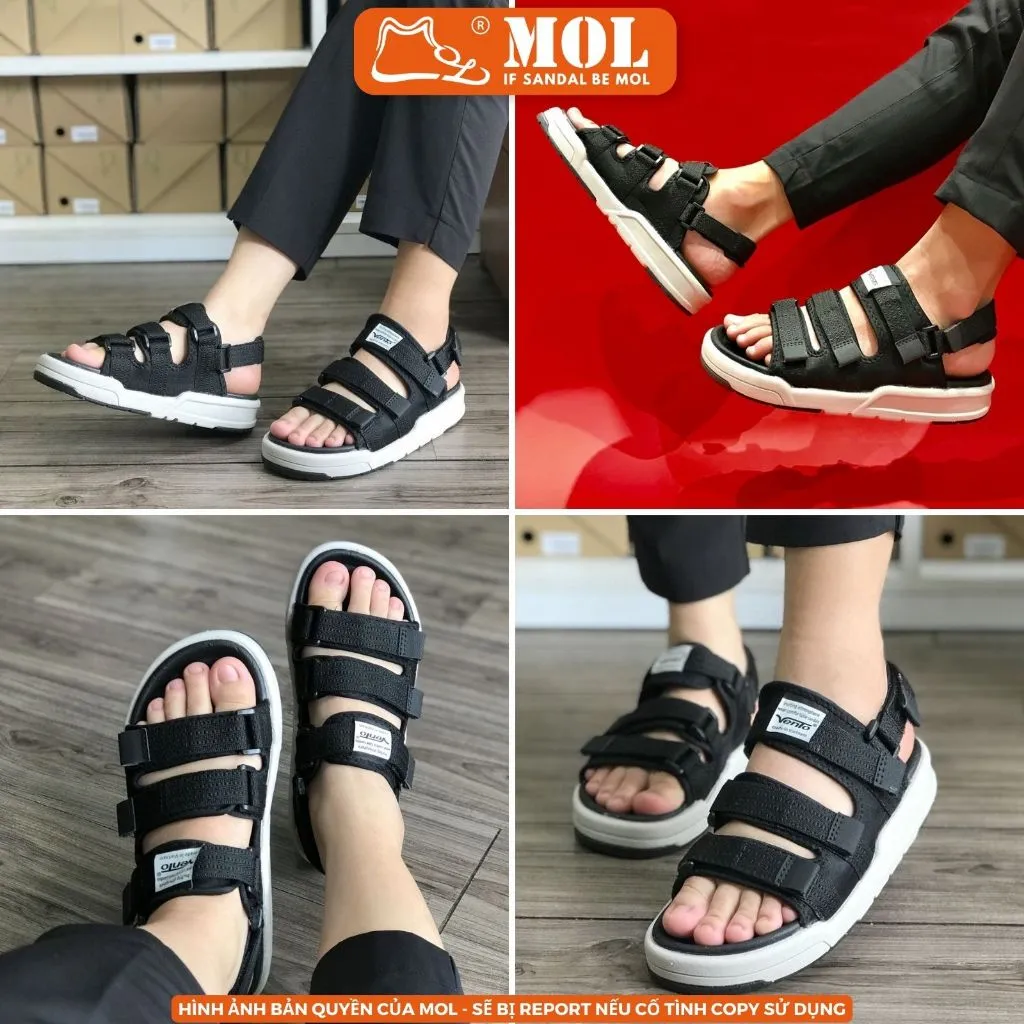 Ảnh Sandal nam nữ unisex Vento 3 quai ngang NV1001B2 có big size 44 45 | Vento  Capella NV1001 SD1001 1