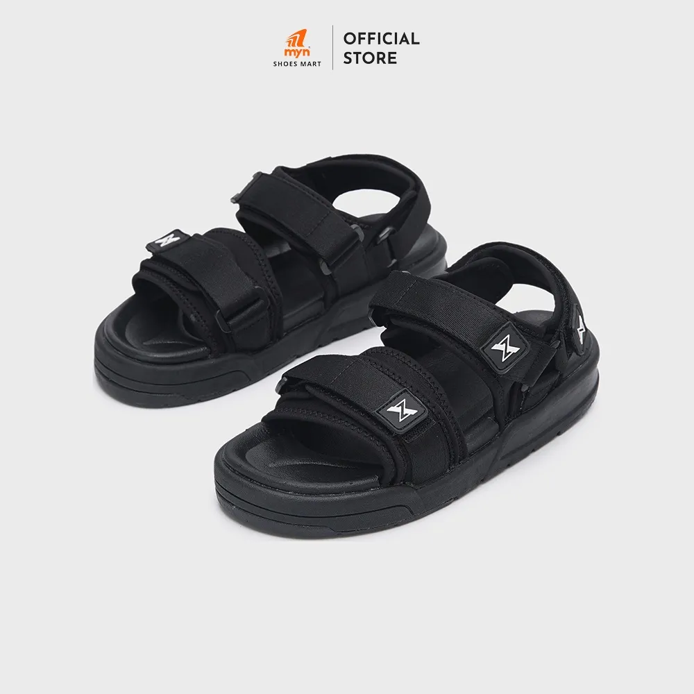 Ảnh Sandal nam nữ ZX 2125 All Black 2 quai bản to có lót quai, đế 3,5cm Phylon 3 lớp chất liệu EVA cao cấp 1