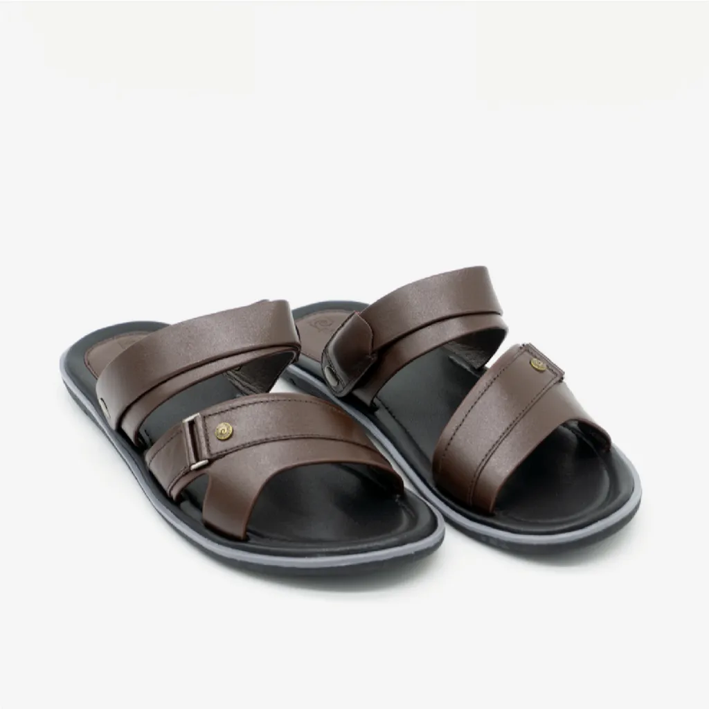Ảnh Sandal nam Pierre Cardin Pháp da bò thật quai chéo, quai hậu không tăng giảm, đế cao su 156 - Hàng chính hãng 1