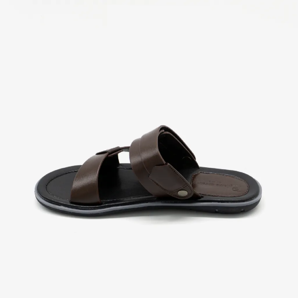 Ảnh Sandal nam Pierre Cardin Pháp da bò thật quai chéo, quai hậu không tăng giảm, đế cao su 156 - Hàng chính hãng 4