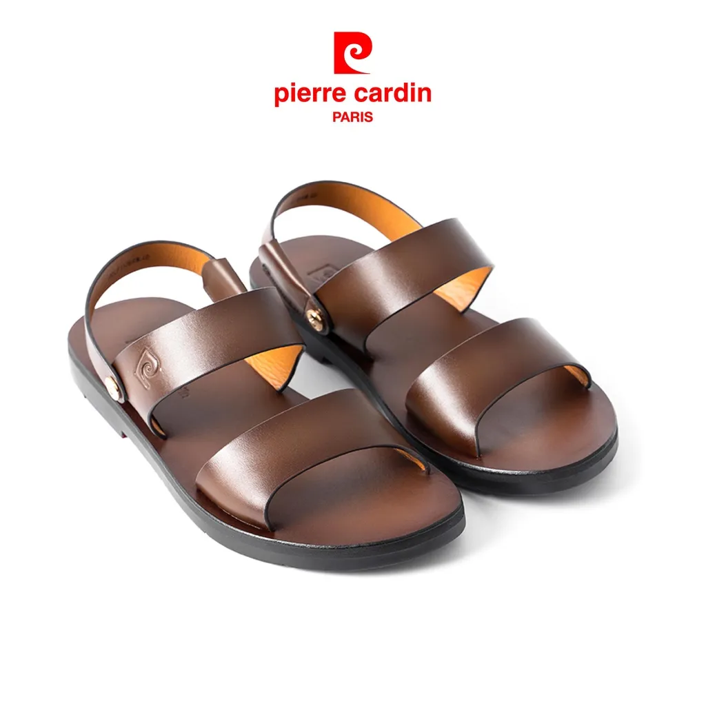 Ảnh Sandal nam Pierre Cardin Pháp da bò thật cao cấp, đế cao su đúc chống trượt, quai bản rộng Chính hãng - 137 1