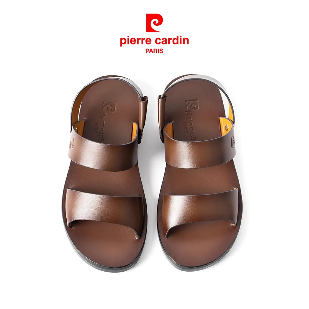 Ảnh Sandal nam Pierre Cardin Pháp da bò thật cao cấp, đế cao su đúc chống trượt, quai bản rộng Chính hãng - 137 3