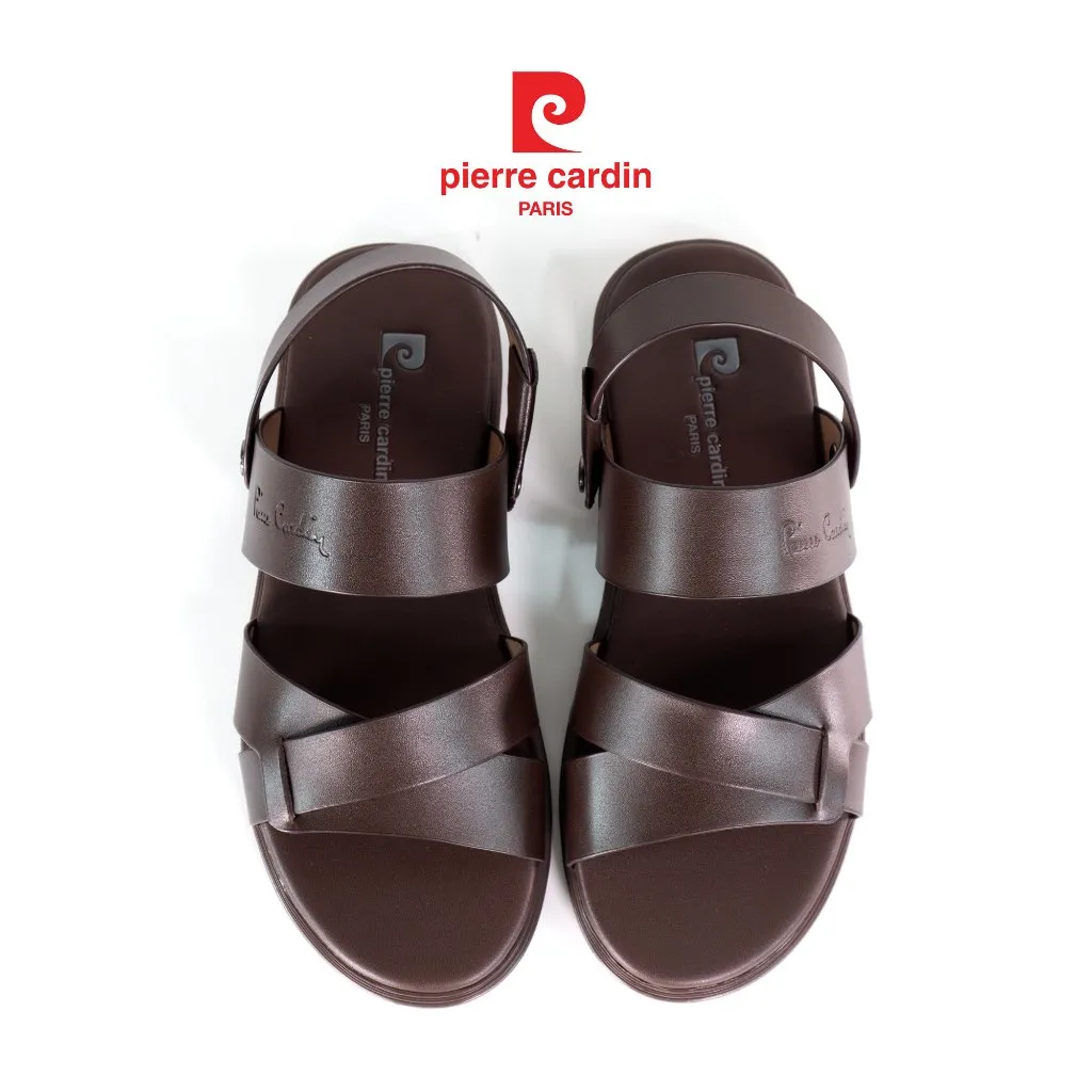 Ảnh Sandal nam Pierre Cardin thiết kế quai chéo, có quai hậu, chất liệu da cao cấp, đế cao su - 159 1