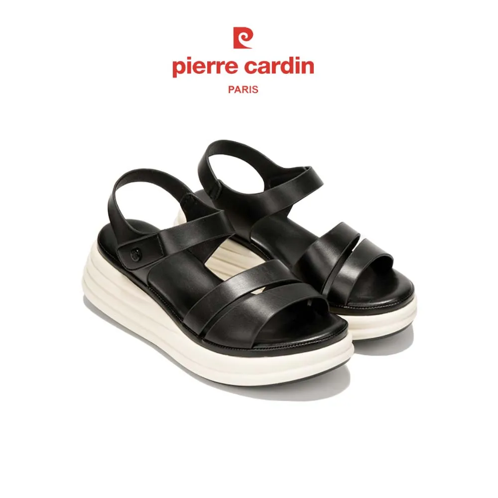 Ảnh Sandal nữ cao cấp Pierre Cardin, chất liệu da mềm mại, quai hậu thời trang, đế cao 5cm, cực nhẹ - 256 3