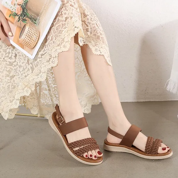 Ảnh Sandal Nữ Hãng Siketu Giày Sandal Đế Bằng Thời Trang Thoải Mái Phù Hợp Đi Làm Đi Học Đi Chơi 4