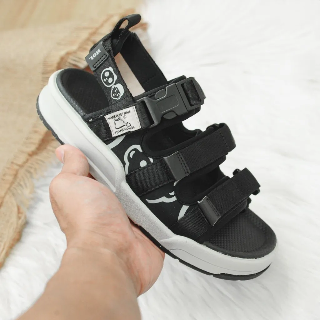 Ảnh Sandal nữ MOL 3 quai ngang MS1801Be màu hồng phấn 3
