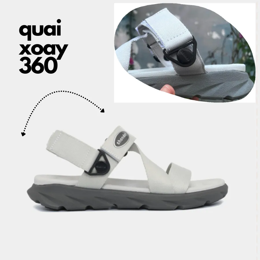 Ảnh Sandal Shondo quai hậu xoay màu xám rêu F6S1122 1