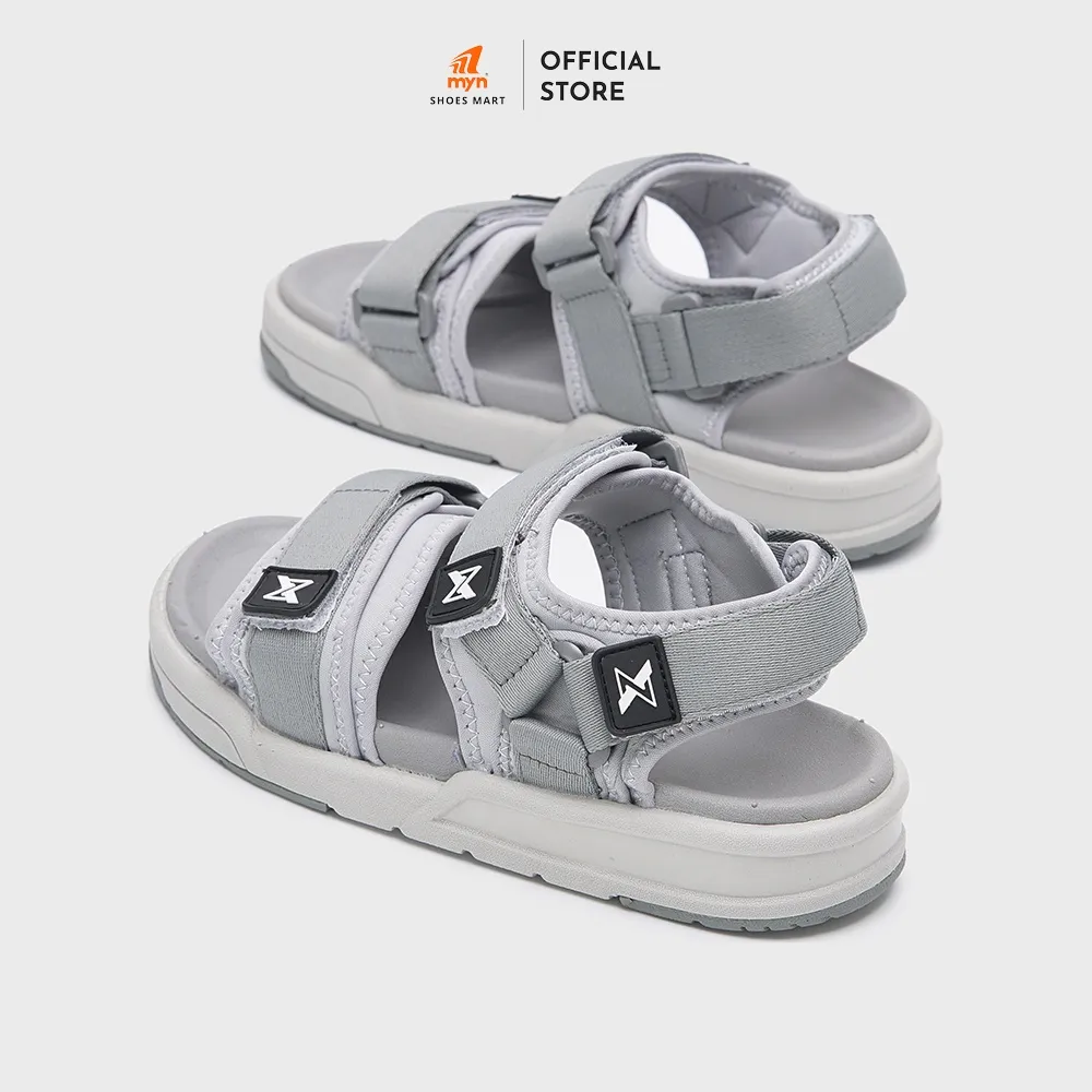 Ảnh Sandal ZX Unisex Meta 2125 All Grey 2 quai bản to có đệm đế EVA 3.5cm 3 lớp chống trơn chống xẹp 2