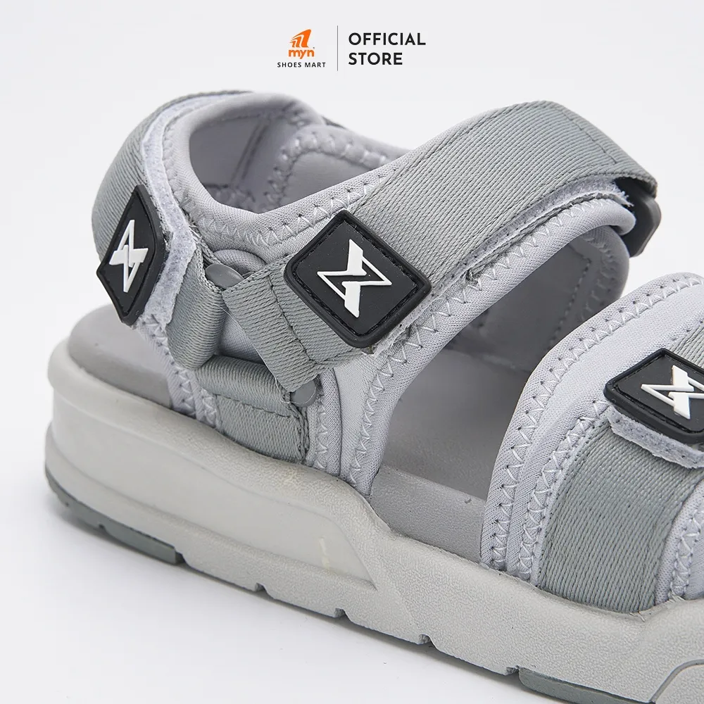 Ảnh Sandal ZX Unisex Meta 2125 All Grey 2 quai bản to có đệm đế EVA 3.5cm 3 lớp chống trơn chống xẹp 4