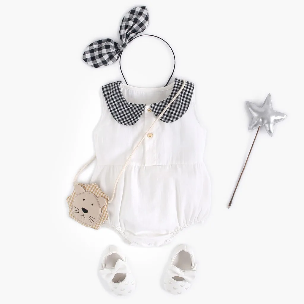 Ảnh Sanlutoz Áo Liền Quần cotton Hoa Mùa Hè Cho Bé Gái 1