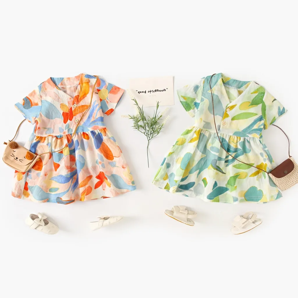 Đầm Bé Gái Sanlutoz Mùa Hè Tay Ngắn Cotton - Váy Đi Chơi, Ngày Lễ Xinh Xắn