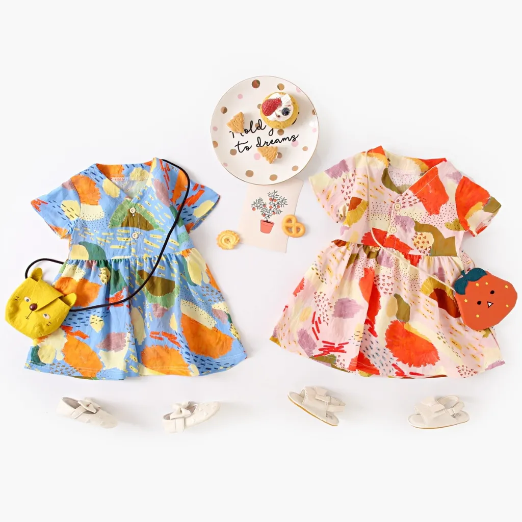 Ảnh Sanlutoz Bé Gái Đầm Mùa Hè Tay Ngắn Cotton Bé Gái Váy Ngày Lễ 3
