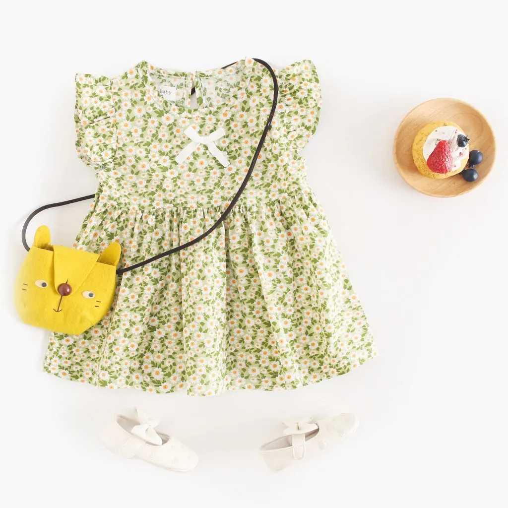 Ảnh Sanlutoz Hoa Mùa Hè Bé Gái Đầm Dự Tiệc Trẻ Em Đầm Cotton Thường Ngày 3