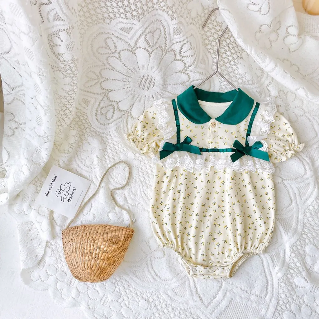 Ảnh Sanlutoz Ngọt Ngào Hoa Mùa Hè Bé Gái Body Cotton Thời Trang Trẻ Sơ Sinh Quần Áo Bé Gái 2