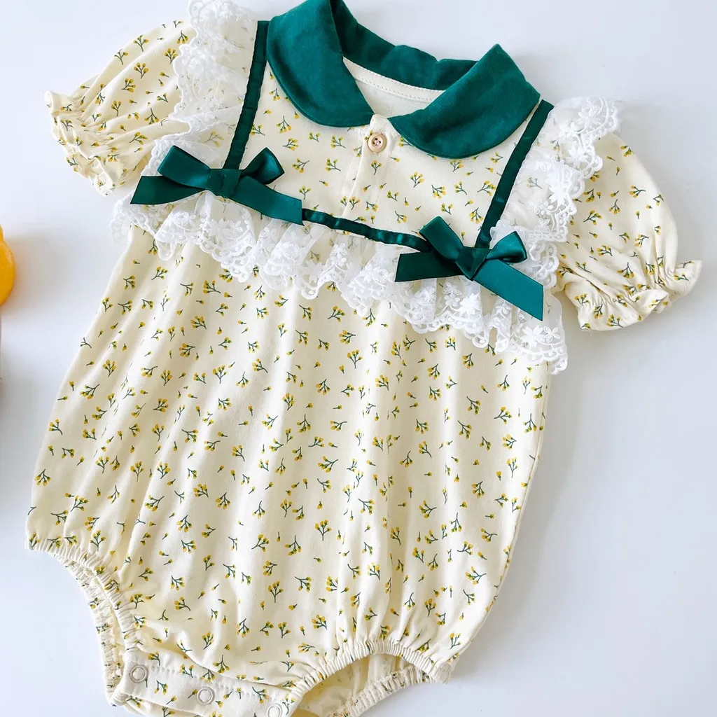 Ảnh Sanlutoz Ngọt Ngào Hoa Mùa Hè Bé Gái Body Cotton Thời Trang Trẻ Sơ Sinh Quần Áo Bé Gái 4