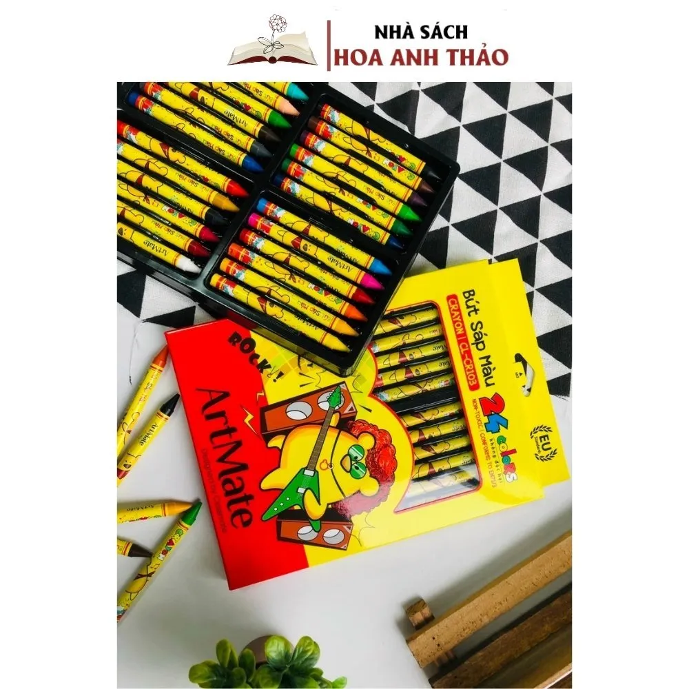 Ảnh Sáp Màu Classmate Màu Sắc Tươi Sáng Có 12/18/24 Màu, Màu Mịn, Bám Giấy Tốt Cho Bé Tập Tô 4