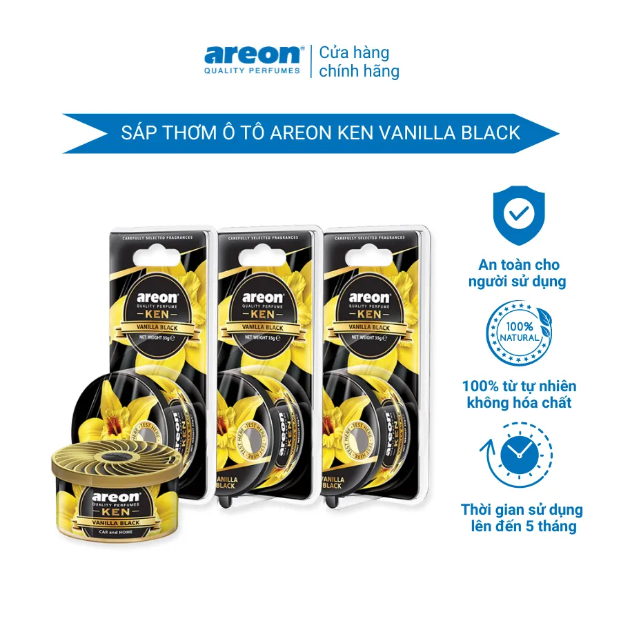 Ảnh Sáp thơm ô tô cao cấp Areon Vanilla Black, nhập khẩu từ Bulgaria 1
