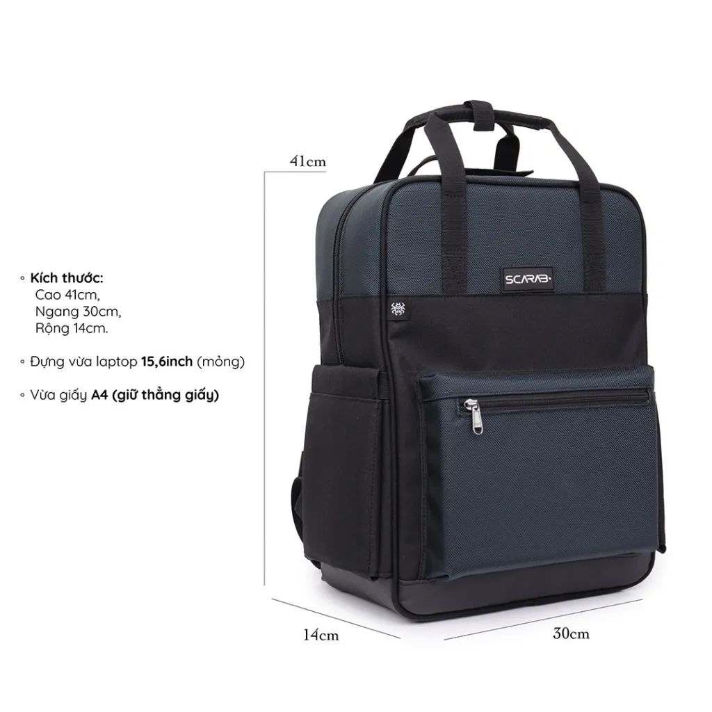 Ảnh Scarab High Street Backpack Unisex - Balo Đi Học Đi Làm Nam Nữ, Ba lô Chống Sốc Đựng Vừa Lap 16inch 2