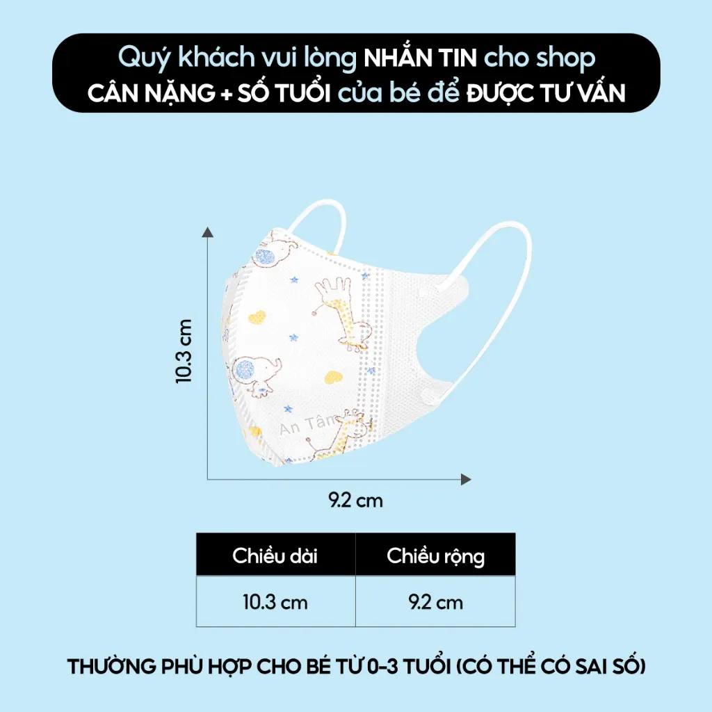 Ảnh Set 100 cái - Khẩu trang Baby Mask Bé sơ sinh An Tâm cho trẻ từ 0 - 3 tuổi 1