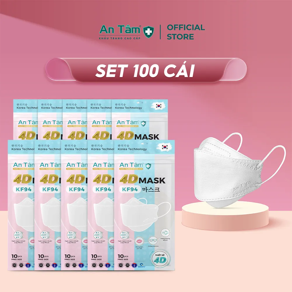 Ảnh Set 100 cái - Khẩu trang y tế 4D KF94 Hàn Quốc Chính Hãng AN TÂM 1