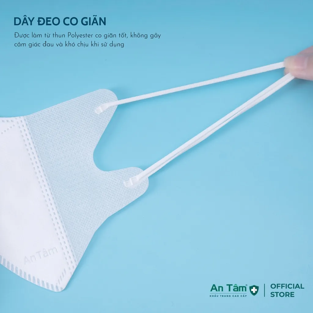 Ảnh Set 100 cái - Khẩu trang y tế 5D 3 lớp Vải Không Dệt & Giấy Kháng Khuẩn Chính Hãng AN TÂM - Túi 10 cái 4