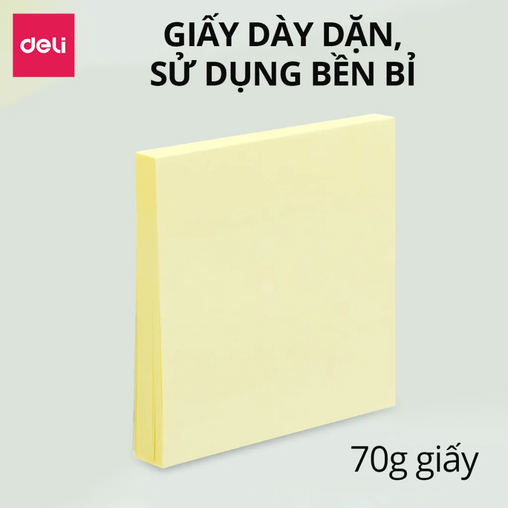 Ảnh Set 100 Giấy Note Ghi Chú, Giấy Nhớ Hình Vuông Dán Vàng Deli Giấy Ghi Chú Loại Chất Lượng Cao Tiện Lợi Học Sinh 4