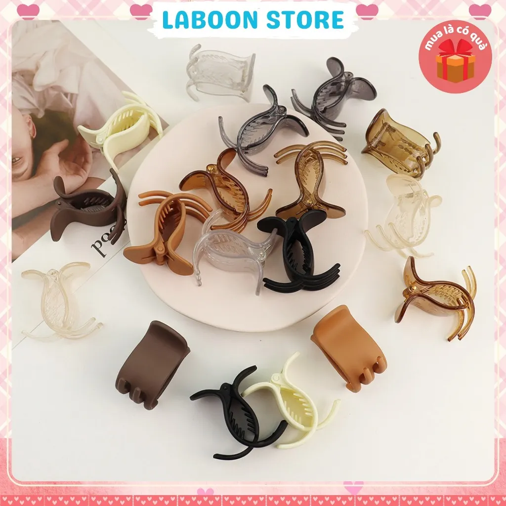 Ảnh Set 12 chiếc kẹp tóc LABOON càng cua 5 răng tone màu pastel candy chocolate nhẹ nhàng tiểu thư 1