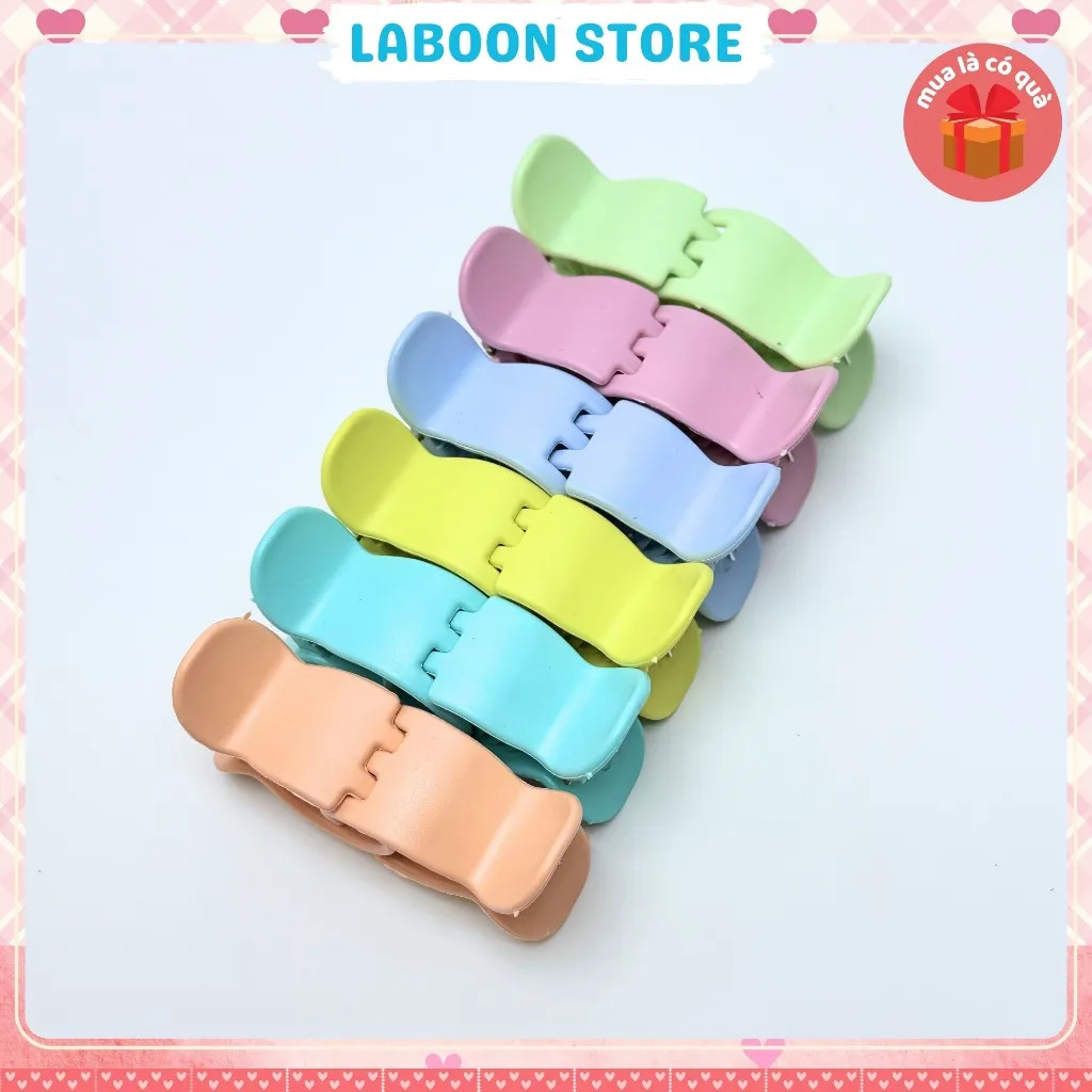 Ảnh Set 12 chiếc kẹp tóc LABOON càng cua 5 răng tone màu pastel candy chocolate nhẹ nhàng tiểu thư 2