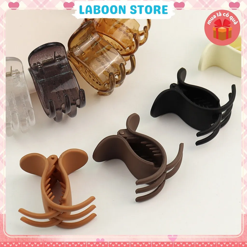 Ảnh Set 12 chiếc kẹp tóc LABOON càng cua 5 răng tone màu pastel candy chocolate nhẹ nhàng tiểu thư 3