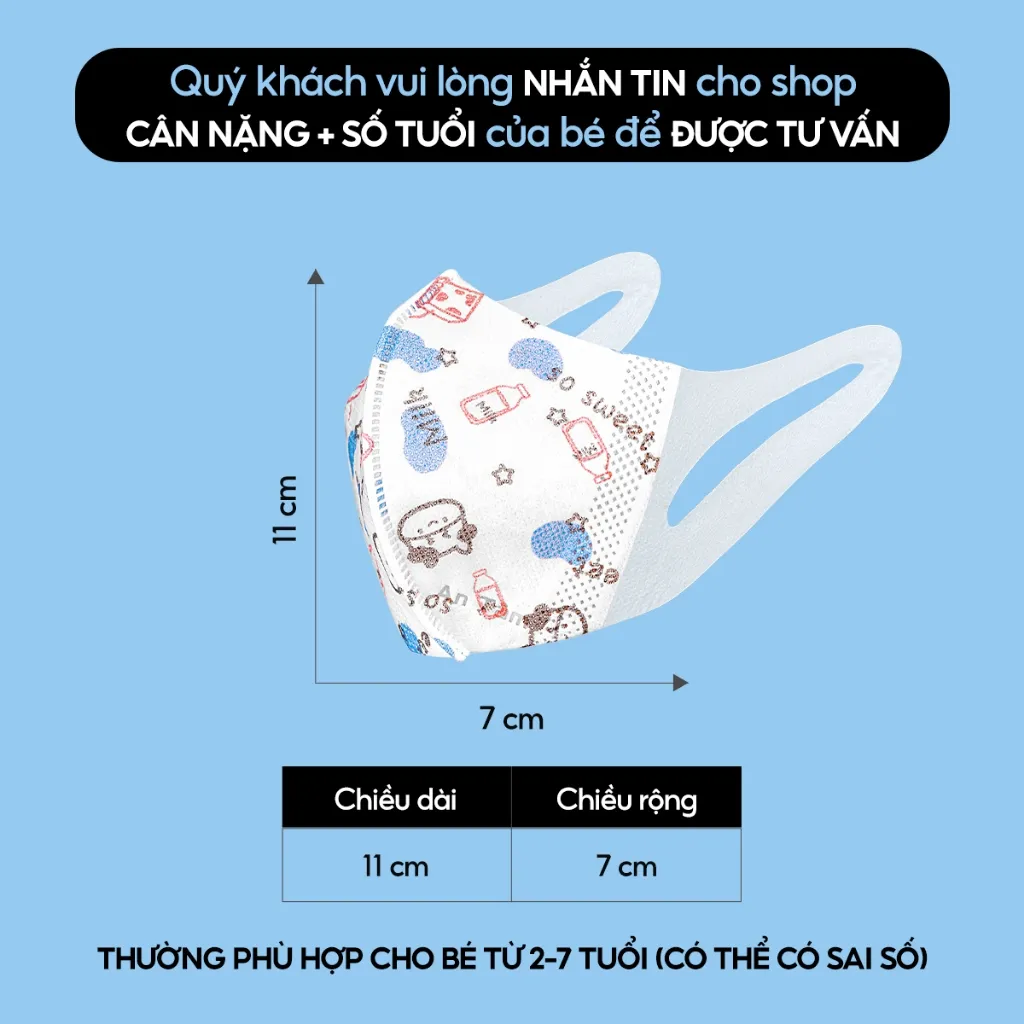 Ảnh Set 150 cái khẩu trang y tế 3D Nhật Bản cho bé kháng khuẩn, chống tia UV - Chính Hãng AN TÂM 2