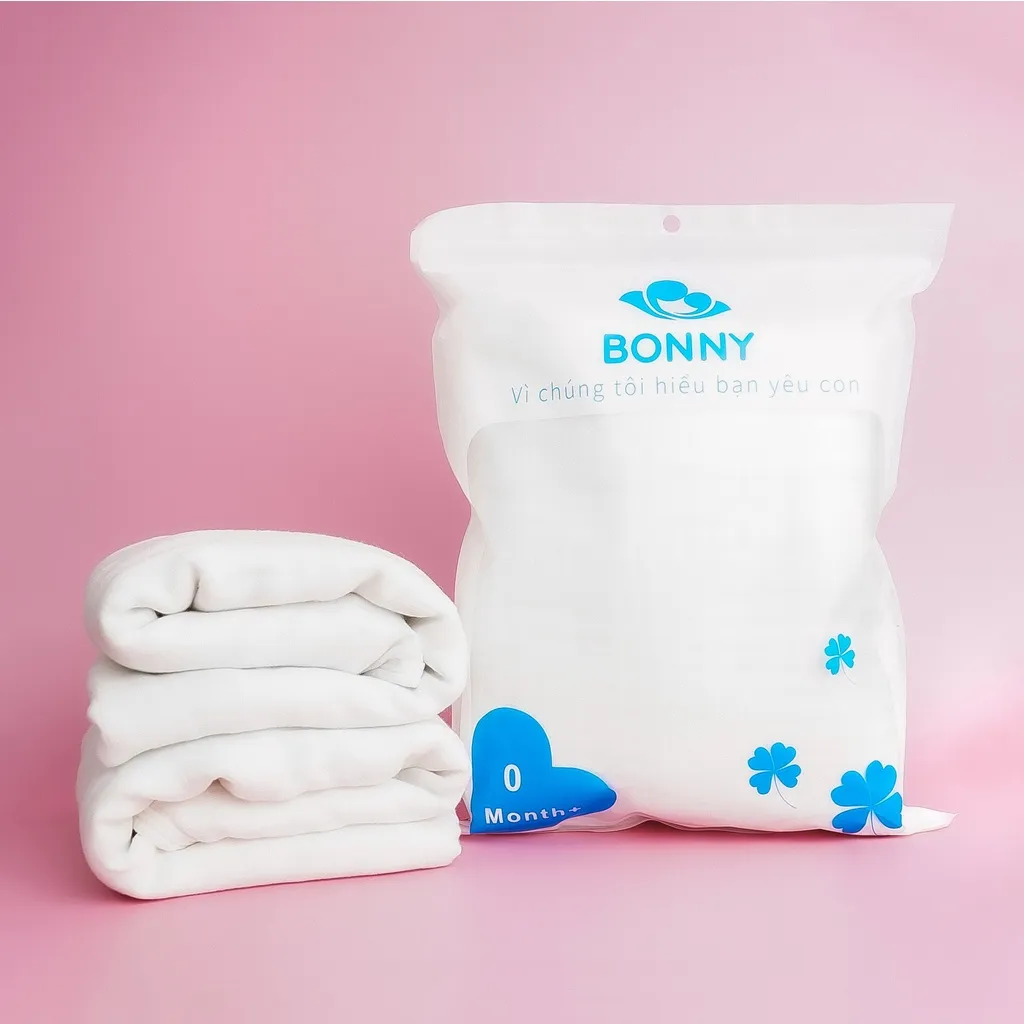 Ảnh Set 2 Khăn Tắm Sợi Tre 4 Lớp Bonny Siêu Mềm Và Thấm Hút (Kích thước: 90x90Cm) 2