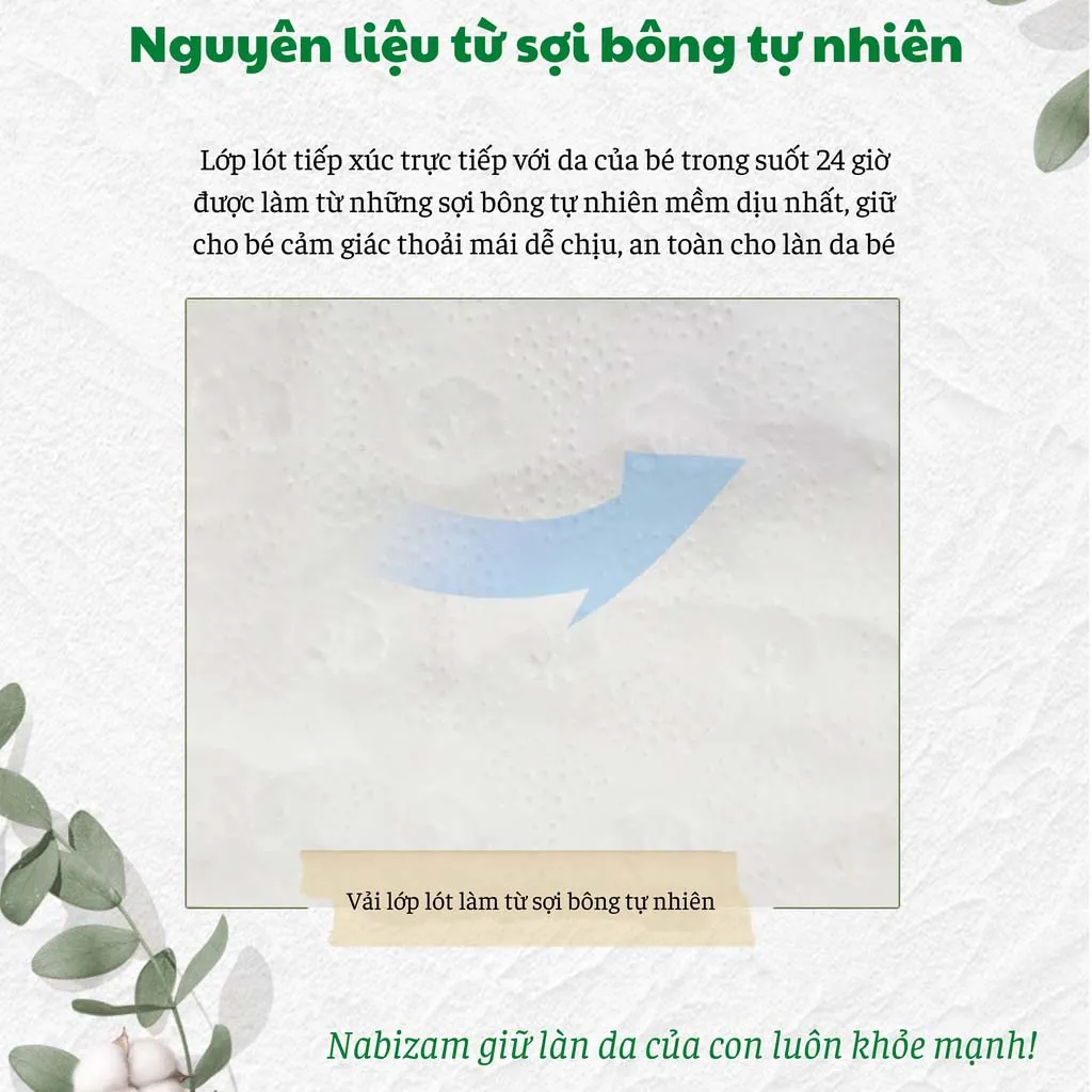 Ảnh Set 2 Miếng Tã/Bỉm Dán NABIZAM Magic Soft Mỏng Nhẹ, Chống Tràn NB50/S44/M40/L36/XL32 Cho Bé Từ 3-15kg,32-50 Miếng/Bịch 3