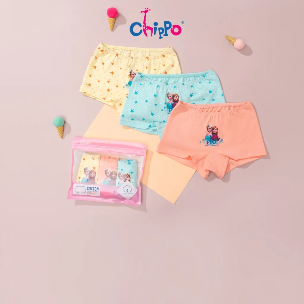 Ảnh Set 3 quần chip bé gái Chippo 100% cotton Quần lot bé gái từ 10 đến 42kg 3