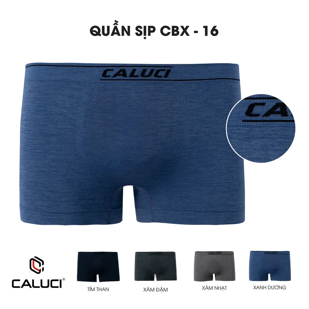 Ảnh Set 3 quần sịp đùi dệt liền cao cấp CALUCI CBX16, kiểu Boxer, thiết kế basic khỏe khoắn, vải mềm mịn, co giãn 4 chiều 1