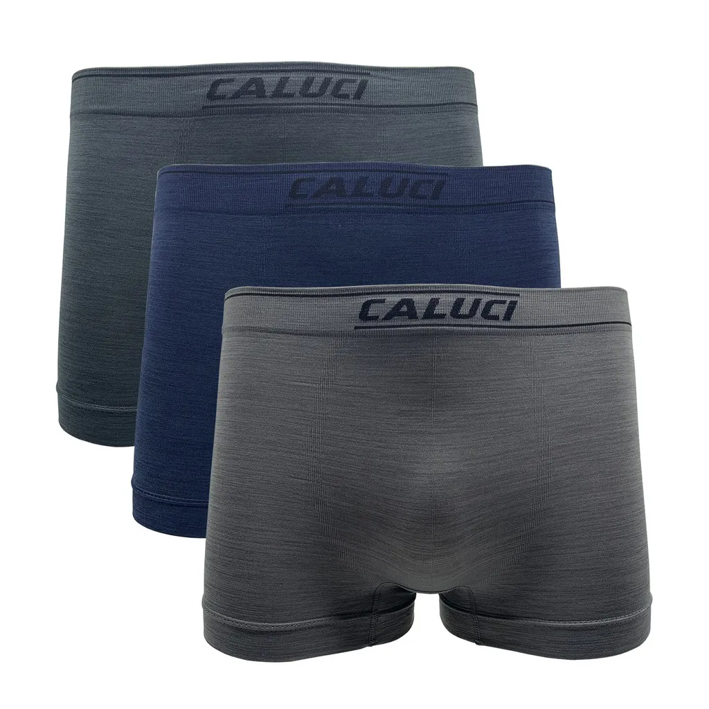 Ảnh Set 3 quần sịp đùi dệt liền cao cấp CALUCI CBX16, kiểu Boxer, thiết kế basic khỏe khoắn, vải mềm mịn, co giãn 4 chiều 4