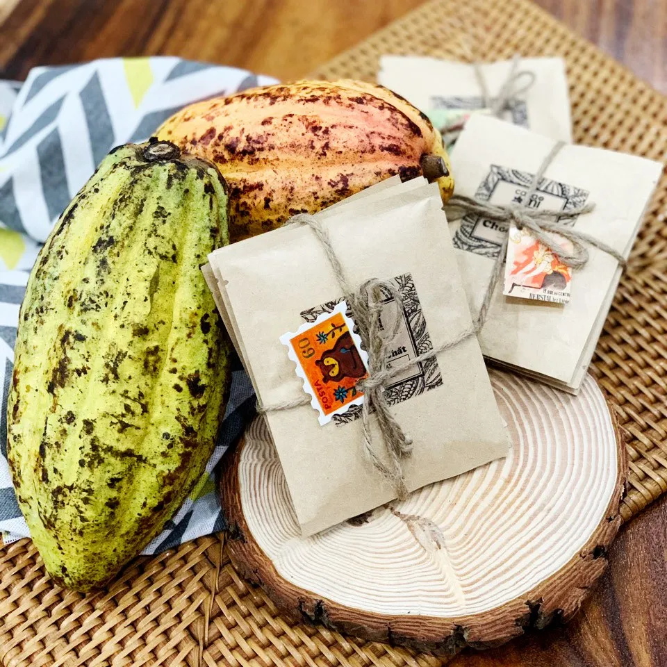 Ảnh Set 4 gói dùng thử thức uống socola mix vị cafe, sữa dừa, chocolate, nguyên chất thơm ngon CACAOMI 4
