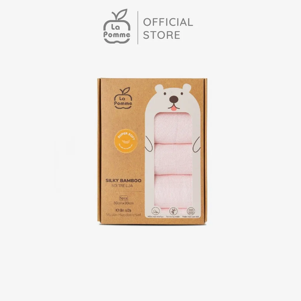 Ảnh Set 5 Khăn sữa sợi tre lụa La Pomme (30x30) 1