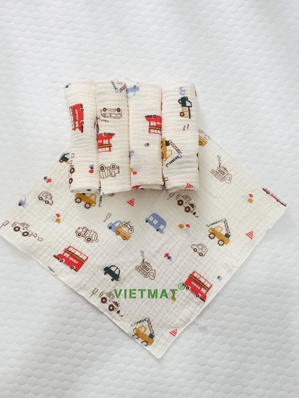 Ảnh Set 5 khăn sữa trẻ em TILO vải muslin 100% cotton mềm mịn, thoáng mát và hút nước mạnh 3
