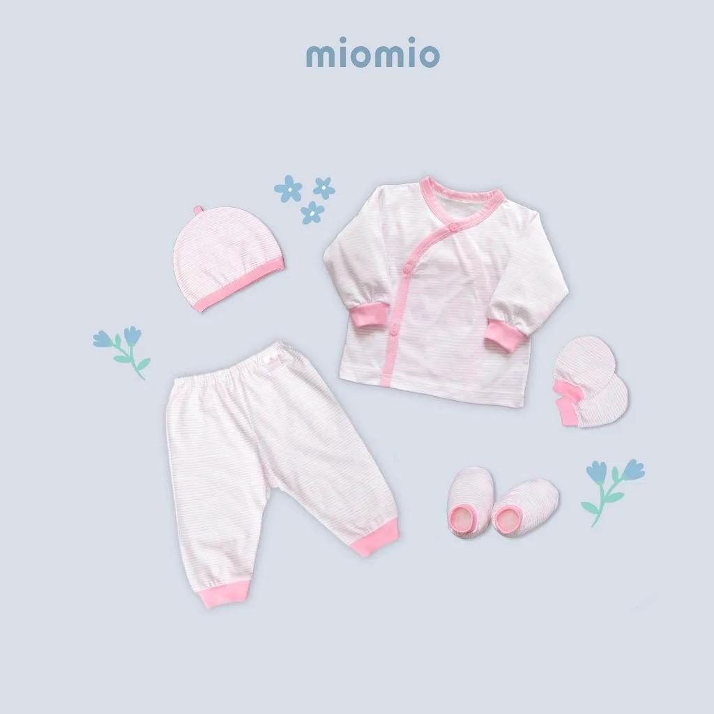 Ảnh Set 5 Món Đồ Dài Áo Cài Chéo Sơ Sinh MIOMIO - Cho Bé Trai, Bé Gái (Từ 0-3M), Vải Cotton 4