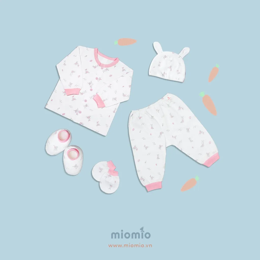 Ảnh Set 5 Món Đồ Dài Sơ Sinh MIOMIO - Cho Bé Trai, Bé Gái (Từ 0-3M), Vải Cotton 2