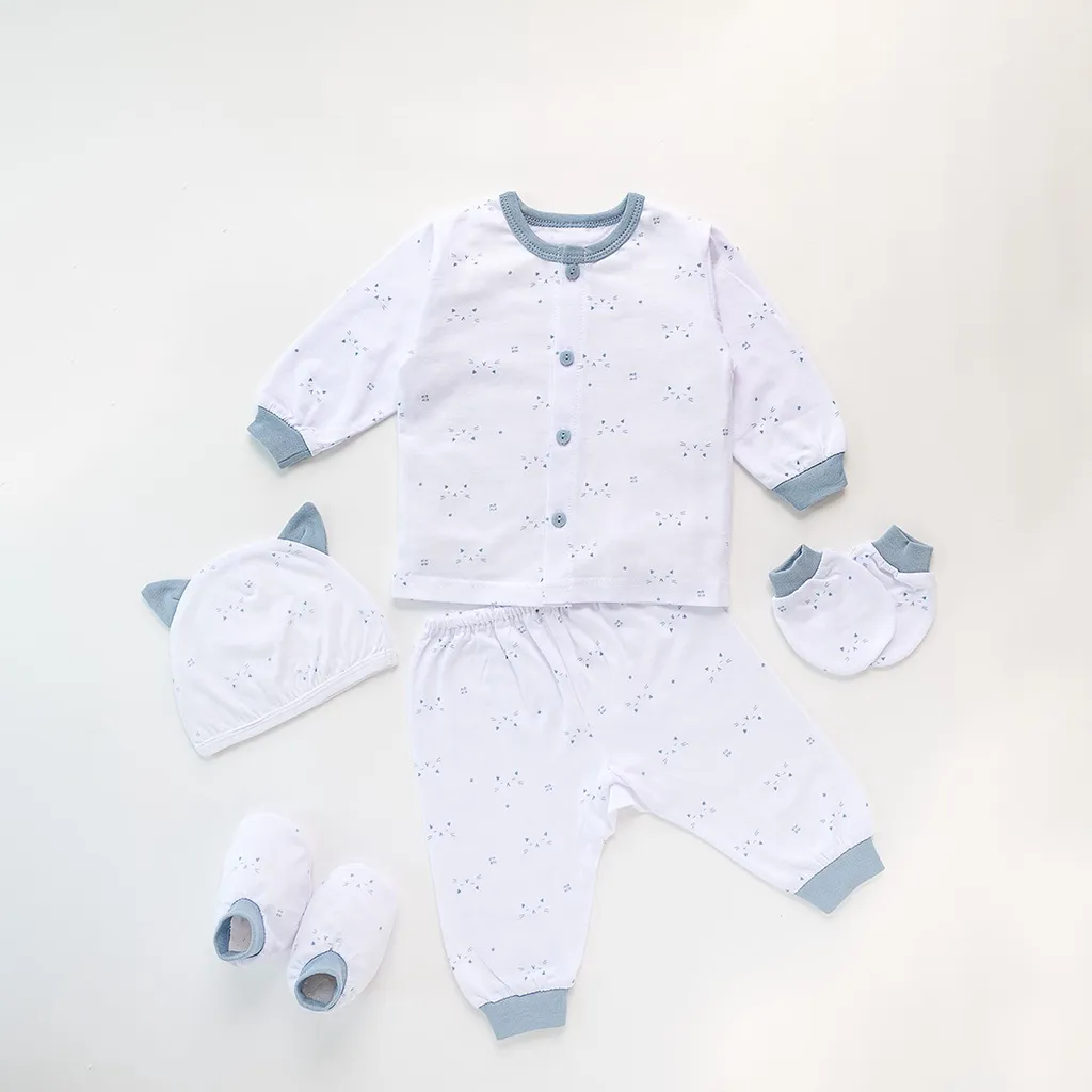 Ảnh Set 5 Món Đồ Dài Sơ Sinh MIOMIO - Cho Bé Trai, Bé Gái (Từ 0-3M), Vải Cotton 3
