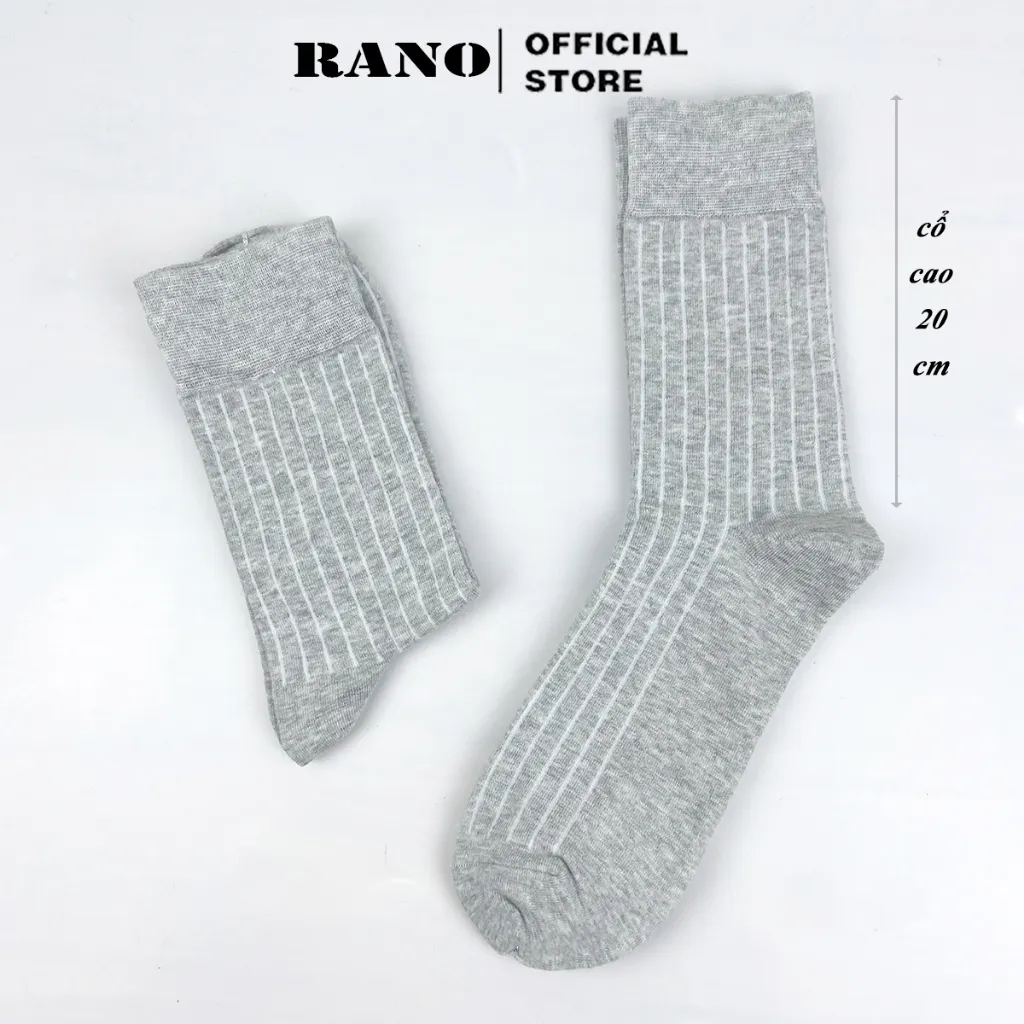 Ảnh Set 5 đôi tất vớ nam công sở giày tây gân trơn RANO cotton cao cấp nhiều màu trắng xám nâu xanh đen GAN_TRON 2