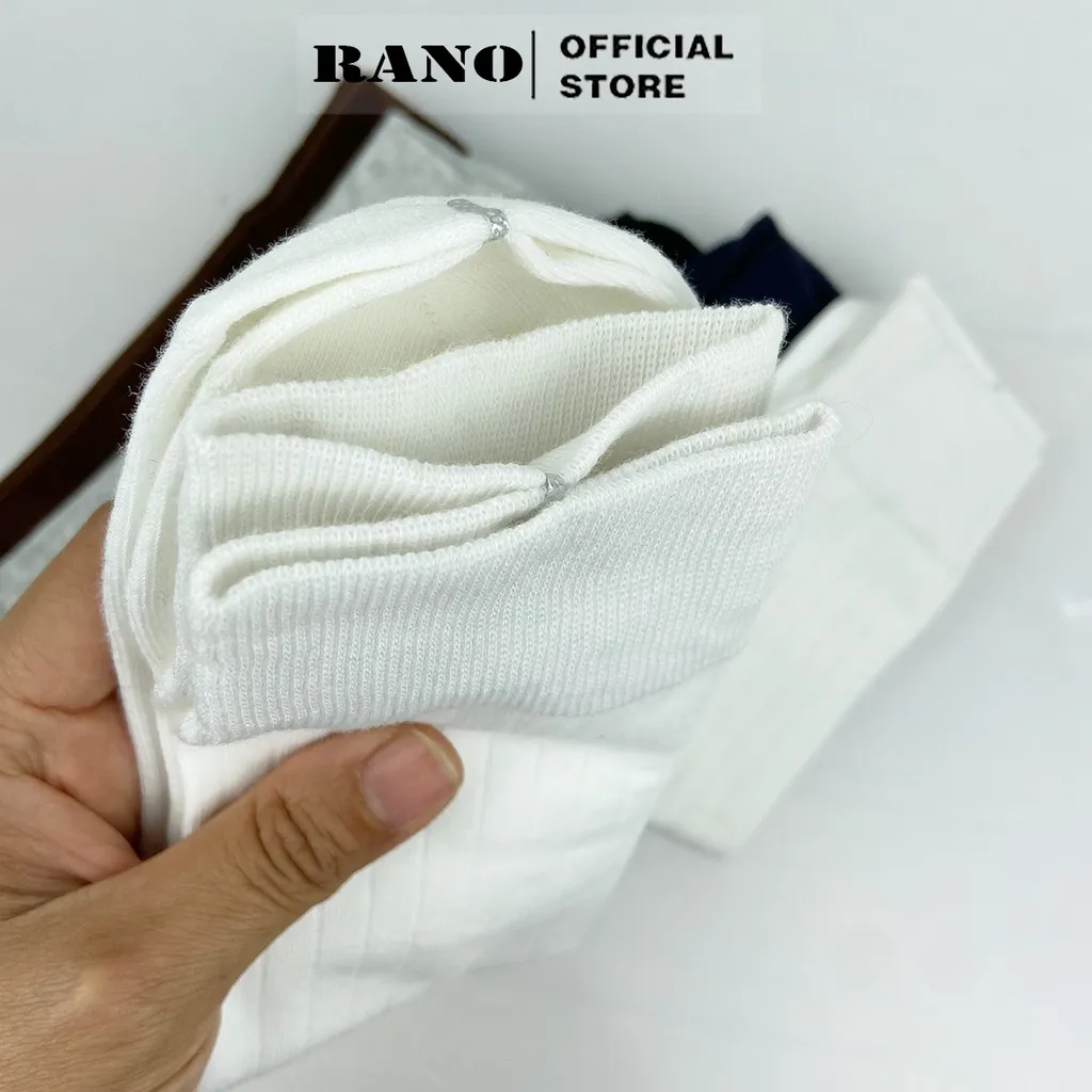 Ảnh Set 5 đôi tất vớ nam công sở giày tây gân trơn RANO cotton cao cấp nhiều màu trắng xám nâu xanh đen GAN_TRON 4
