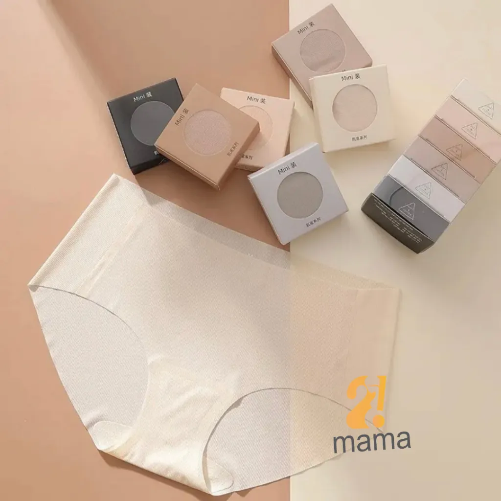 Ảnh Set 6 quần lót nữ su thạch băng lụa kháng khuẩn tàng hình 2mama trong hộp mini mặc thường và sau sinh cao cấp 3
