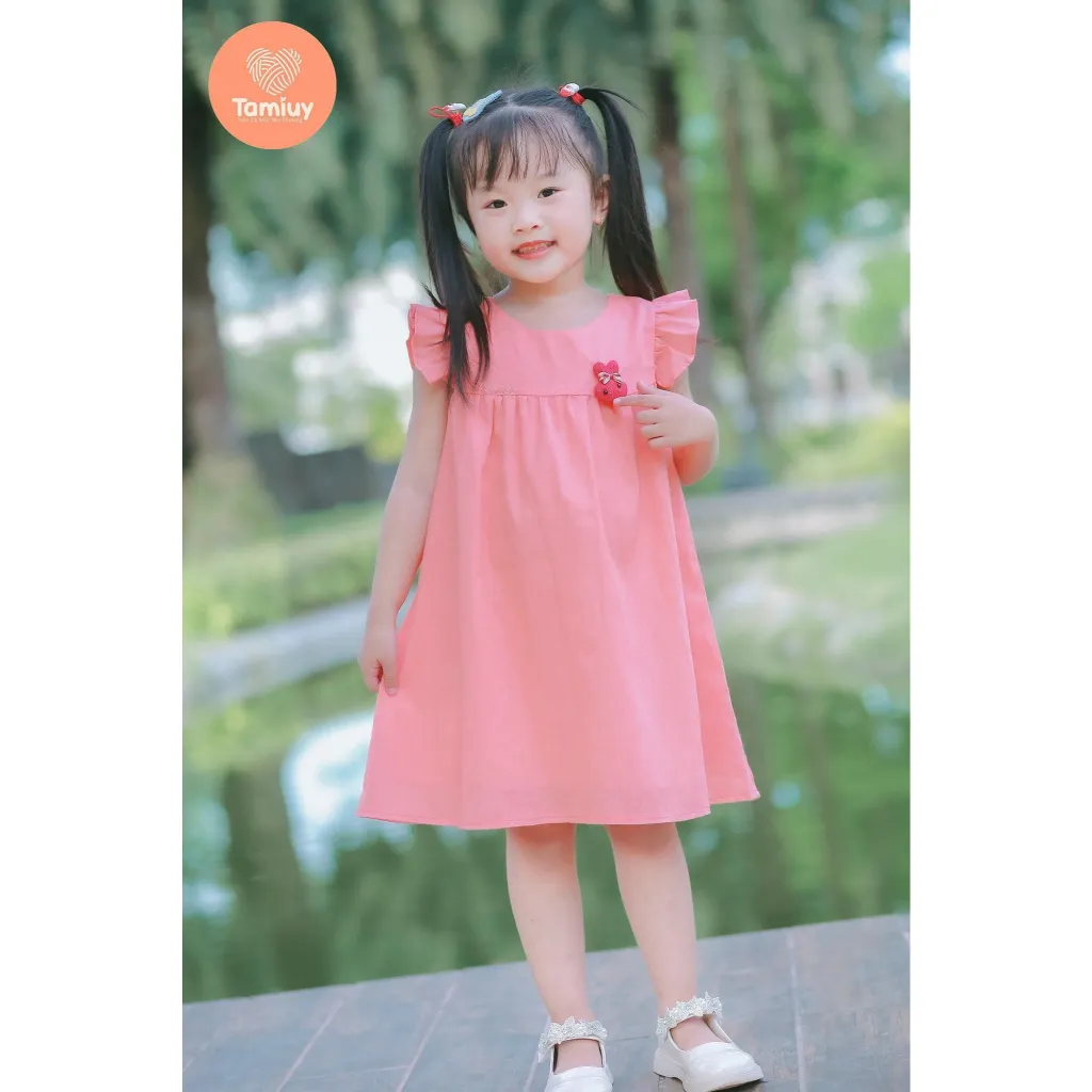 Ảnh Set Đầm Bé Gái Tamiuy  Đính Thú, Phối Quần Đùi Phồng Phong Cách Hè (1-10T) 2